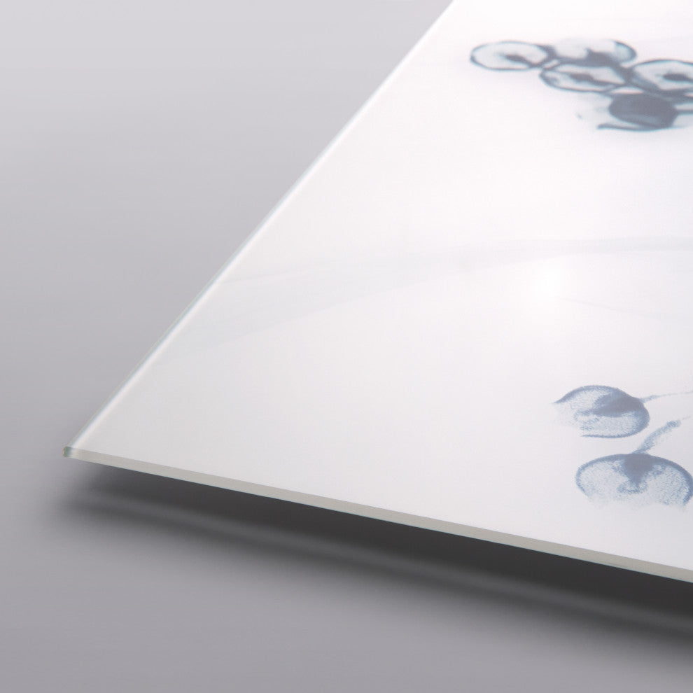 "Radiant Blues 1" Frameless Free Floating Panel Graphic Wall Art, 48"x32"