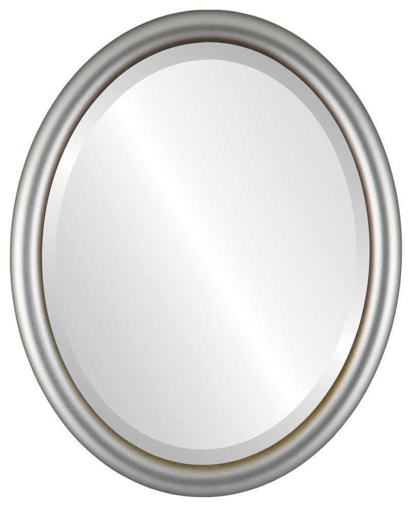 Pasadena Framed Oval Mirror, Silver Shade, 17"x21"