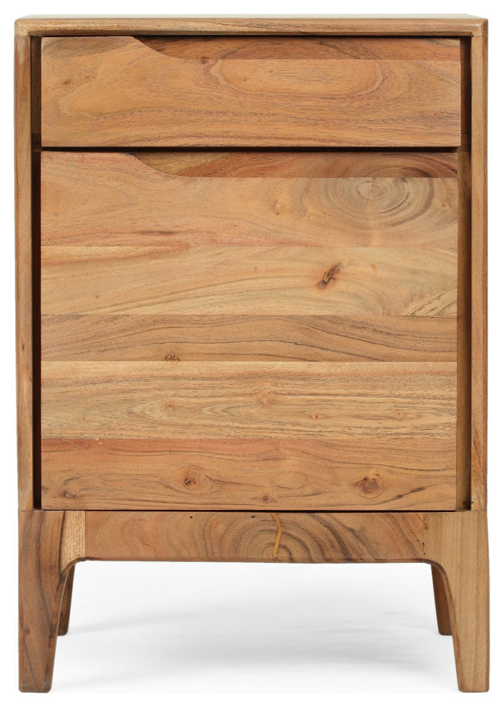 Letitia Modern Handcrafted Acacia Wood Side Table