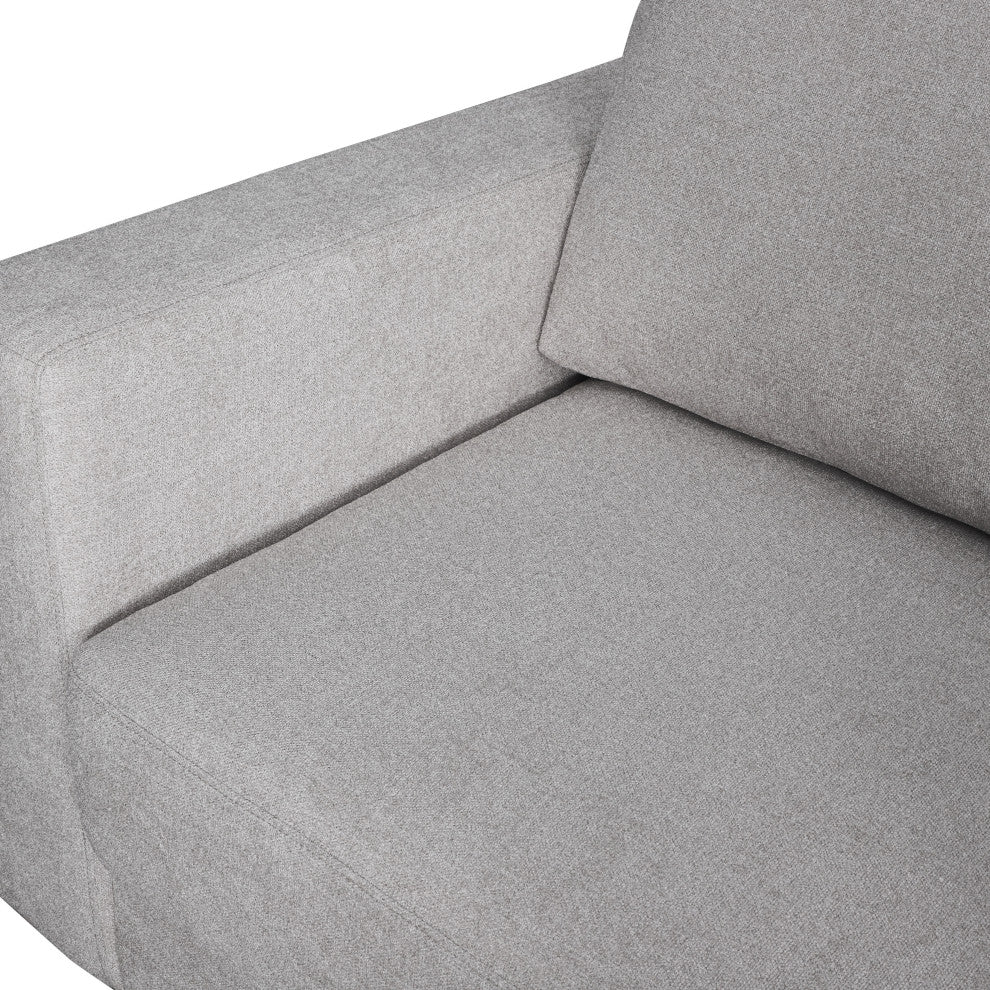 Elizabeth Stain-Resistant Fabric Oversized Armchair and Ottoman Set, Light Grey