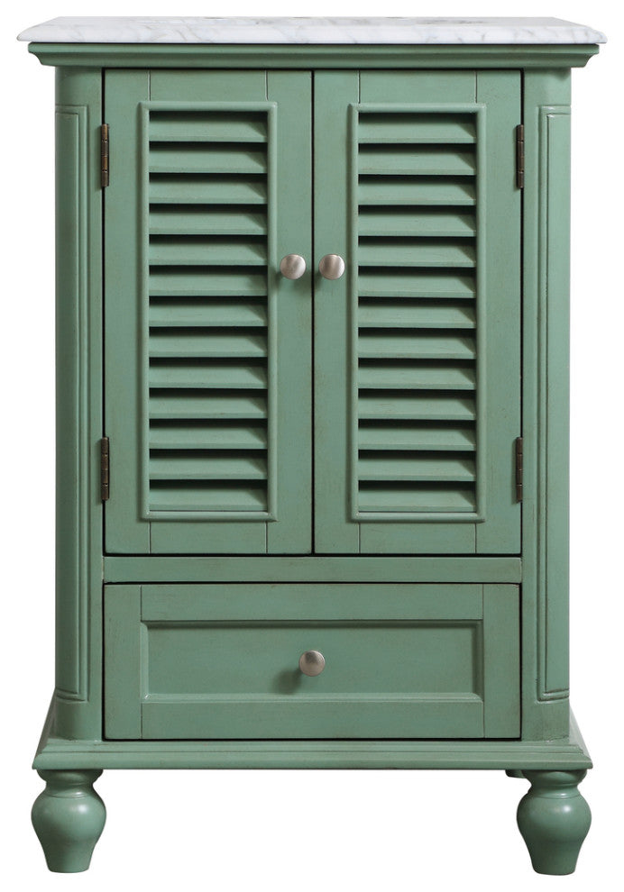 Home Living Single Bathroom Vanity, Vintage Mint, 24"