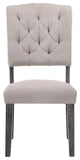 ACME Bernard Side Chair, Set of 2, Fabric and Weathered Gray Oak