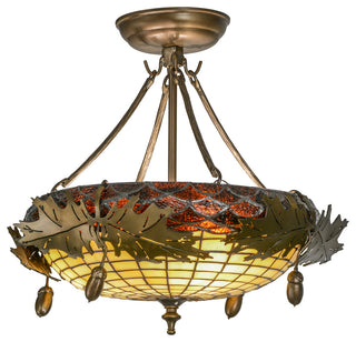 14W Greenbriar Oak Semi-Flushmount