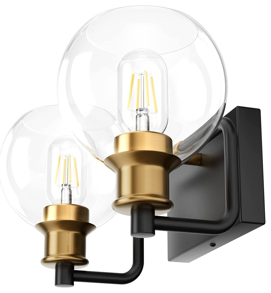 2 Light Vintage Bathroom Wall Sconce Farmhouse Glass Wall Light Over Mirror