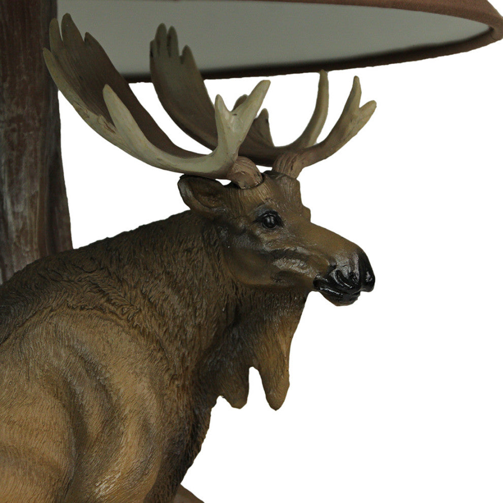 North American Bull Moose Table Lamp w/ Shade