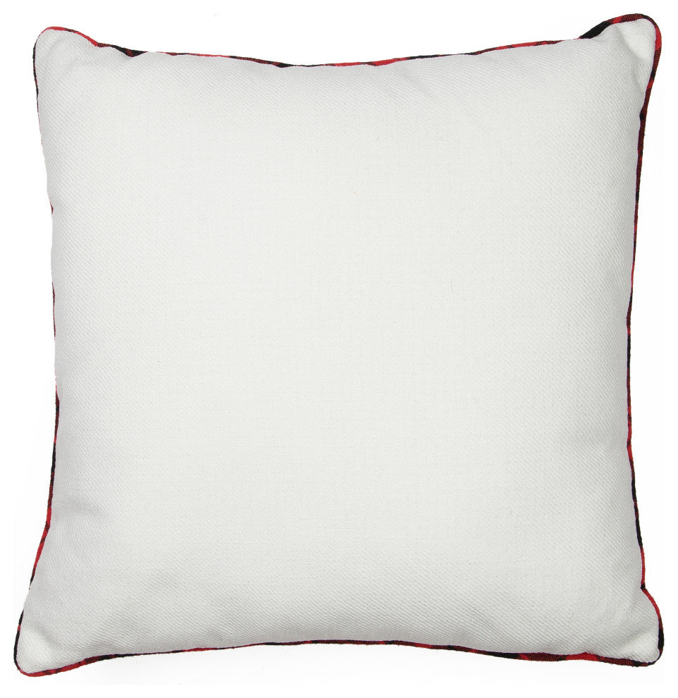 Snowman Christmas Pillow With Softy Tufted Snow Embroidered, 18"x18"