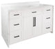 Palisade 60" Bathroom Vanity, White, Engineered Marble, Single