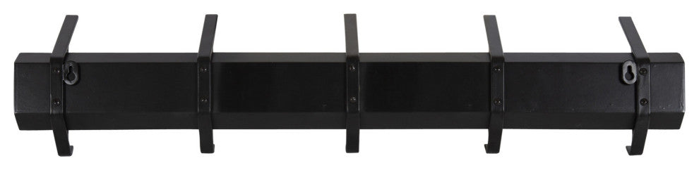Rossmore Wood and Metal Hooks, Black 5 Hooks