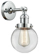 Beacon 1-Light LED Sconce, Polished Chrome, Glass: Clear
