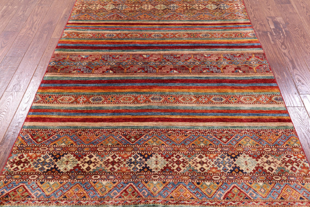 4' 10" X 6' 8" Khorjin Super Kazak Handmade Rug - Q12611