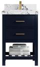 Parker 24" Single Sink Bath Vanity, Navy Blue 2" Viola Night