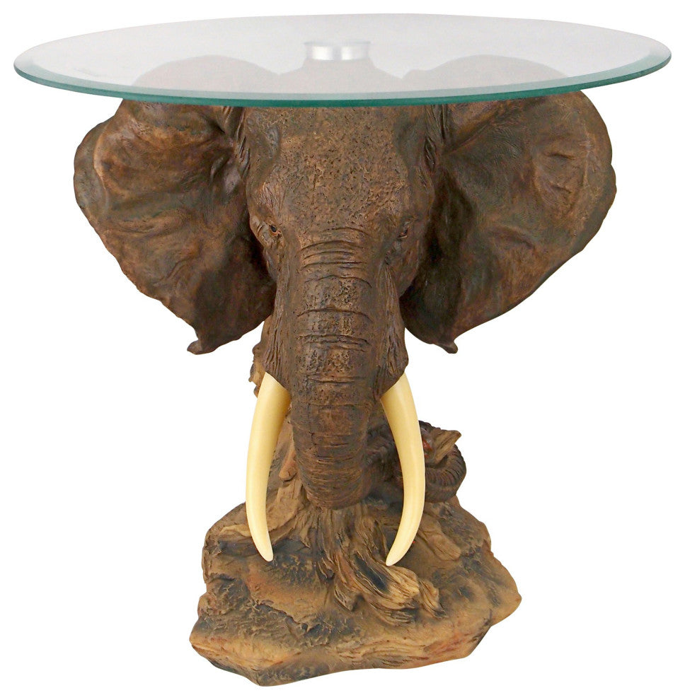 Lord Earl Houghton''s Trophy Elephant Glass-Topped Table