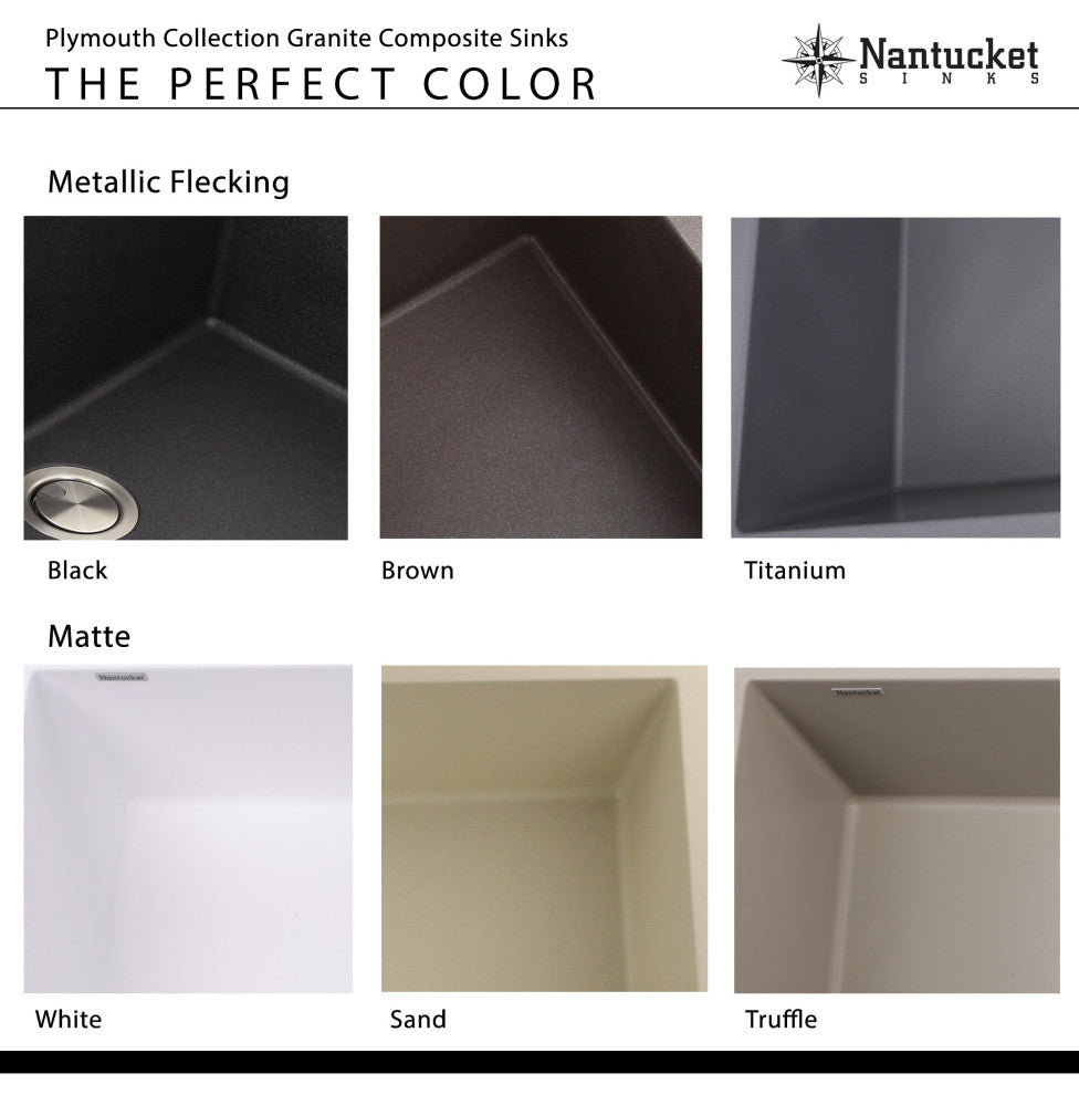 Nantucket Sinks 17" Single Bowl Undermount Granite Composite Bar-Prep Sink, Whit