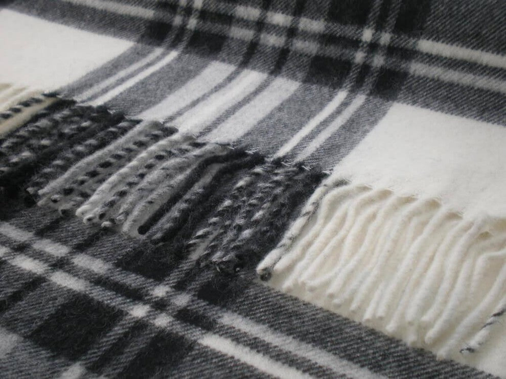 Tartan, Merino Lambswool, Dress Gray Stewart, Throw Blanket