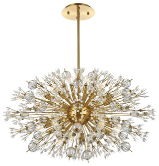 Victor 36" Crystal Starburst Oval Pendant, Gold