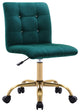 Rhinestone Square Tufted Desk Chair, Atrovirens-Velvet