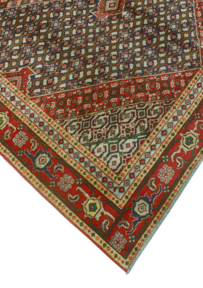 Fine Vintage Distressed Mouhcine Navy/Red Rug, 6'0x8'10