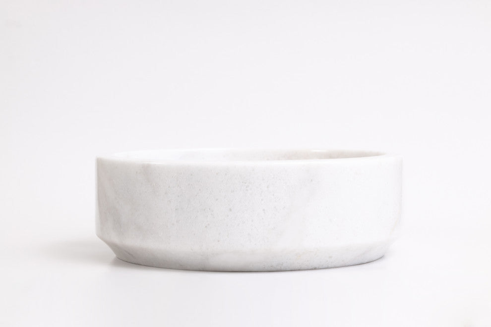 Natural Stone Vessel Bathroom Sink - Avalon Marble, Blanc