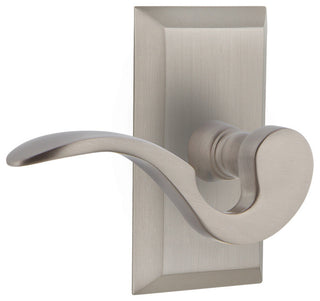 Studio Plate With Manor Lever, Satin Nickel, Passage, Left-Handed