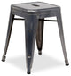 Nicer Furniture  Set of 2- Tolix style Backless Metal Stack Stool 18"- Gunmetal
