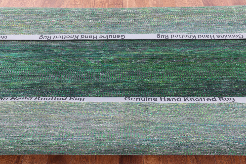 7' Square Wool & Silk Super Savannah Gabbeh Handmade Rug - Q13060