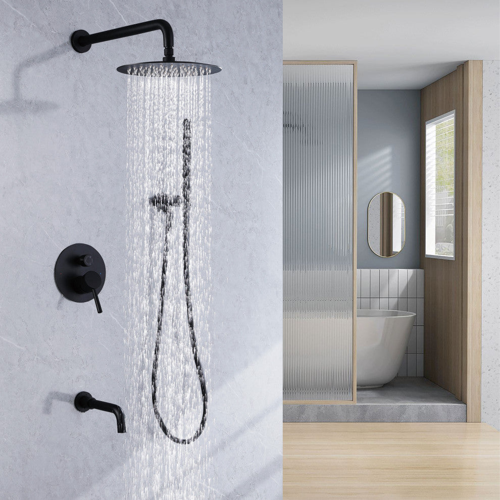 Classic 3-Function Pressure Balanced Complete Shower System With Rough-in Valve,