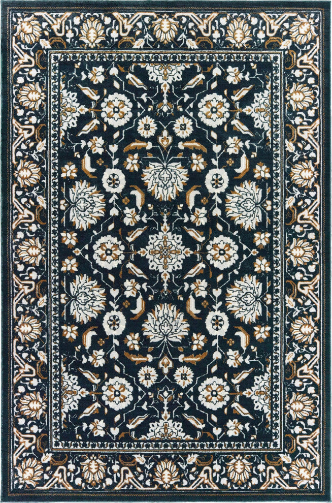 Oriental Weavers Bowen Collection Navy/ Gold Oriental Indoor Area Rug 3'10"X5'5"