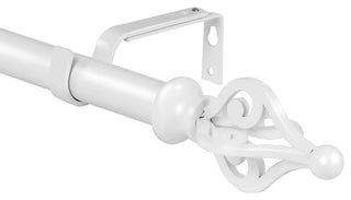 1" Portia Drapery Curtain Rod, Glossy White, 84"-120"