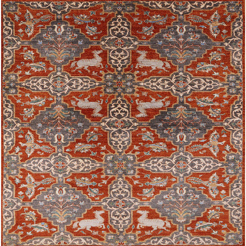 Ahgly Company Indoor Square Mid-Century Modern Area Rugs, 4' Square