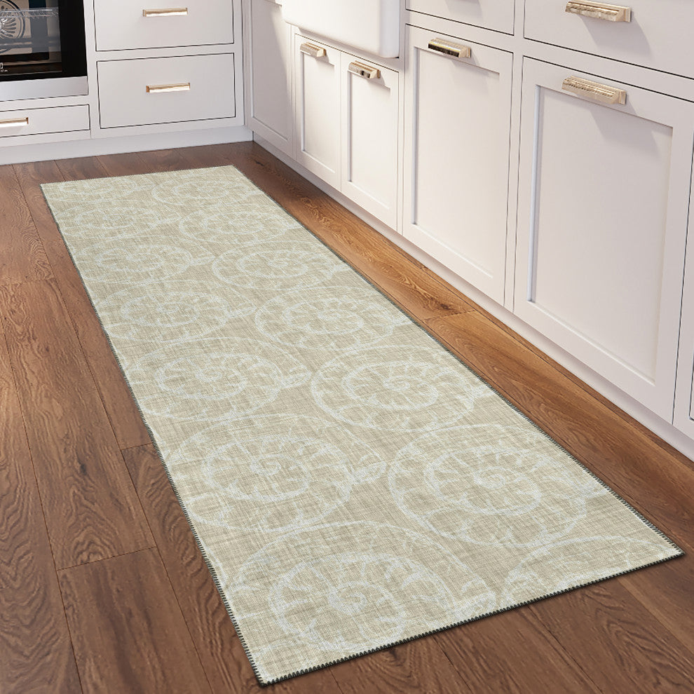 Indoor/Outdoor Seabreeze SZ11 Taupe Machine Washable 2'3" x 7'6" Runner Rug
