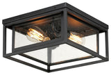 Maxim 3031CD Cabana 2 Light 12"W Flush Mount Square Outdoor - Black