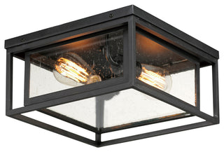 Maxim 3031CD Cabana 2 Light 12"W Flush Mount Square Outdoor - Black