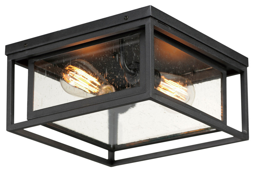 Maxim 3031CD Cabana 2 Light 12"W Flush Mount Square Outdoor - Black