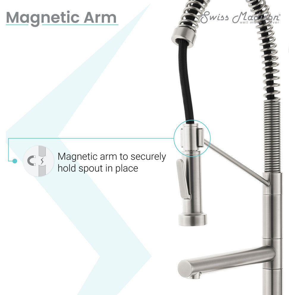 Nouvet Single Handle, Pull-Down Kitchen Faucet With Pot Filler, Brushed Nickel