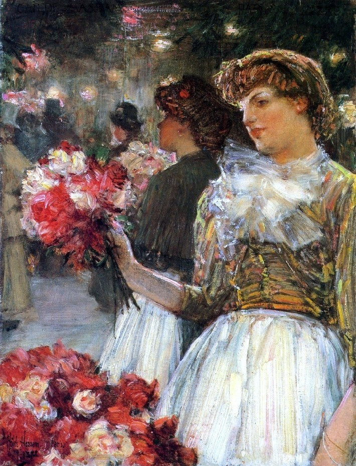 Frederick Childe Hassam Peonies Premium Canvas Print