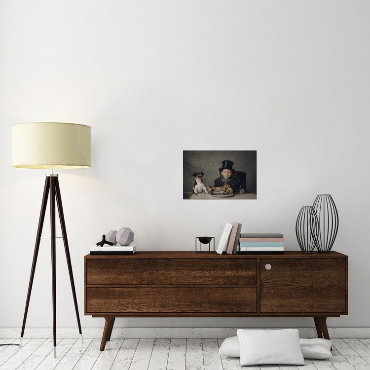 "The Dinner" Stretched Canvas Giclee by Monika Vanhercke, 24"x16"