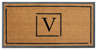 A1HC Hand-Crafted 24"x48" Rubber Coir Double-Single Monogrammed, V