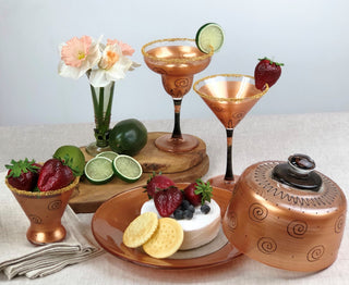 Gold Curl Martini Glasses, Set of 2