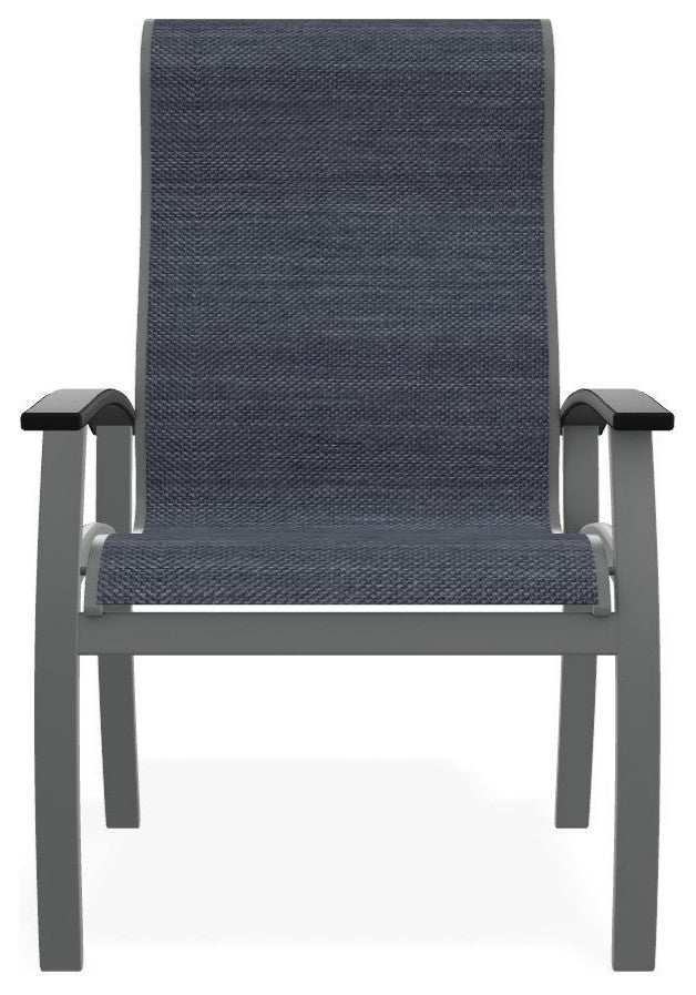 Belle Isle Sling Outdoor Dining Chair, Augustine Denim/Graphite
