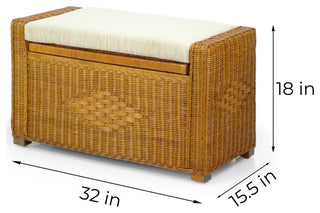 Bruno Ottoman Stool/Organizer, Colonial, 32