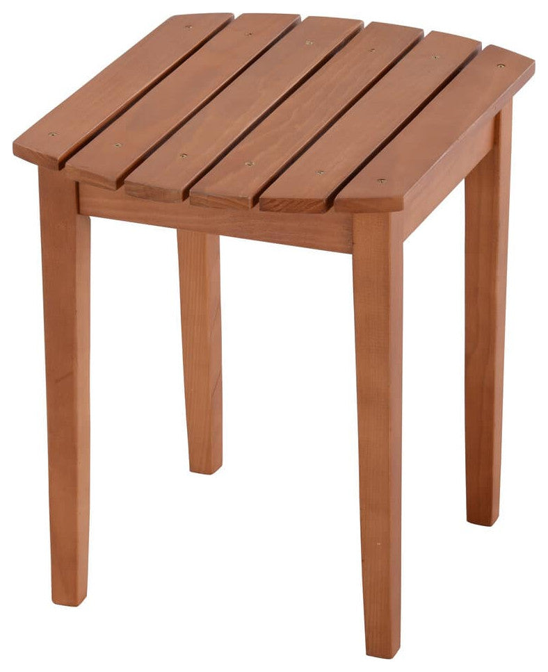 Oceanic Adirondack Chaise Foldable Chair, Walnut, Chair and Table Set