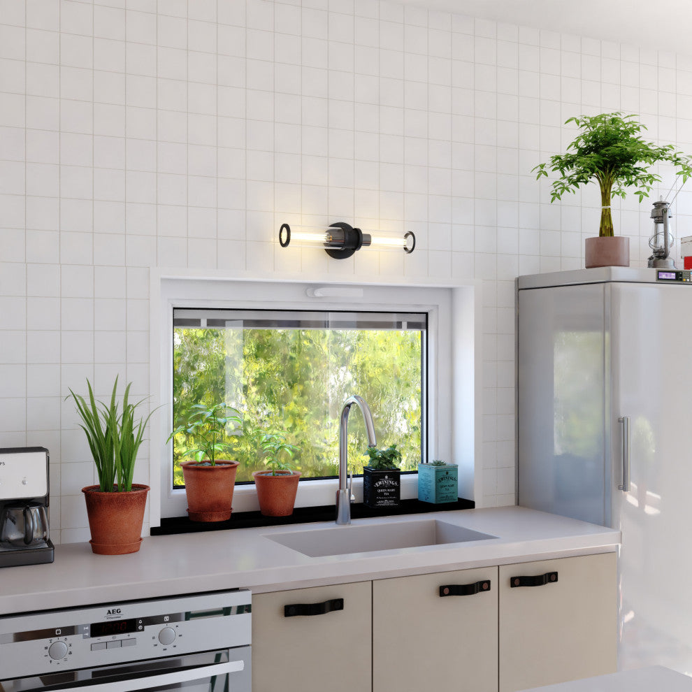 Vaxcel Lighting W0389 Levitt 2 Light 19"W Bath Bar - Black