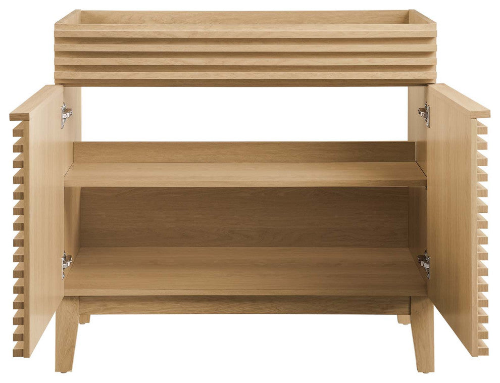 Render 36" Bathroom Vanity Cabinet, Oak