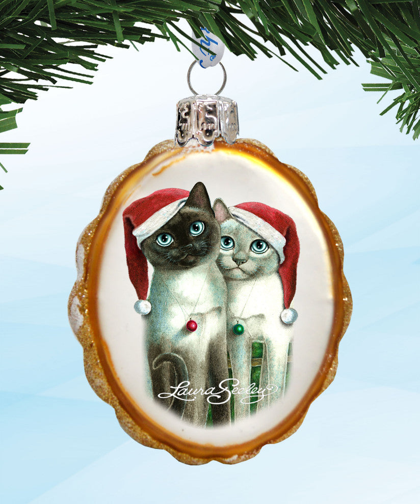 Kitty Cats Mercury Glass Ornaments