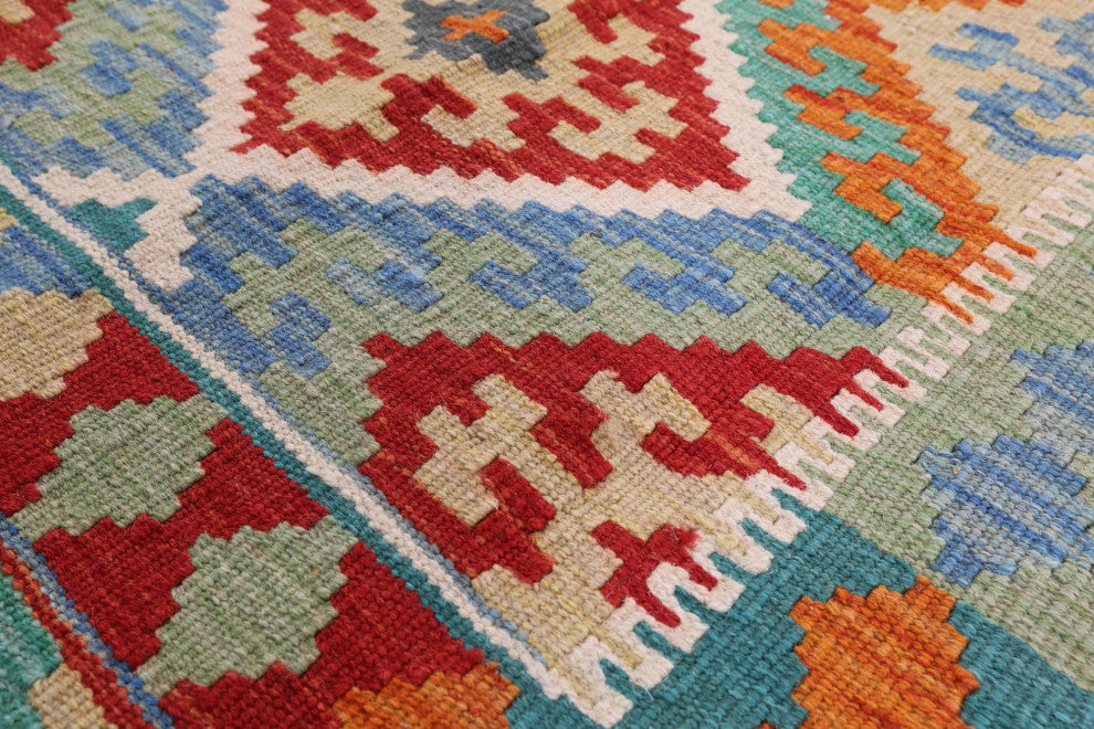Runner Reversible Kilim Flat Weave Wool On Wool Rug 2' 1" X 6' 9" - Q12563
