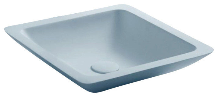ADM Rectangular Countertop Sink, White, 24", Matte White