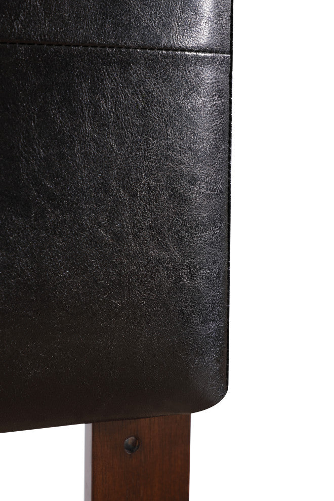 Novo 2 Faux Leather Adjustable Headboard, Black, Full