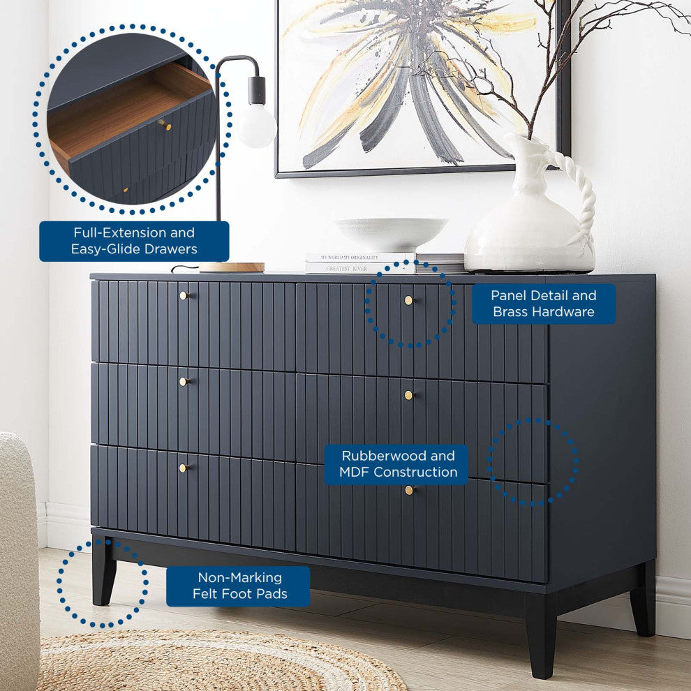 Dresser Drawer Chest Stand, Blue, Wood, Modern, Mid Century Living Guest Suite