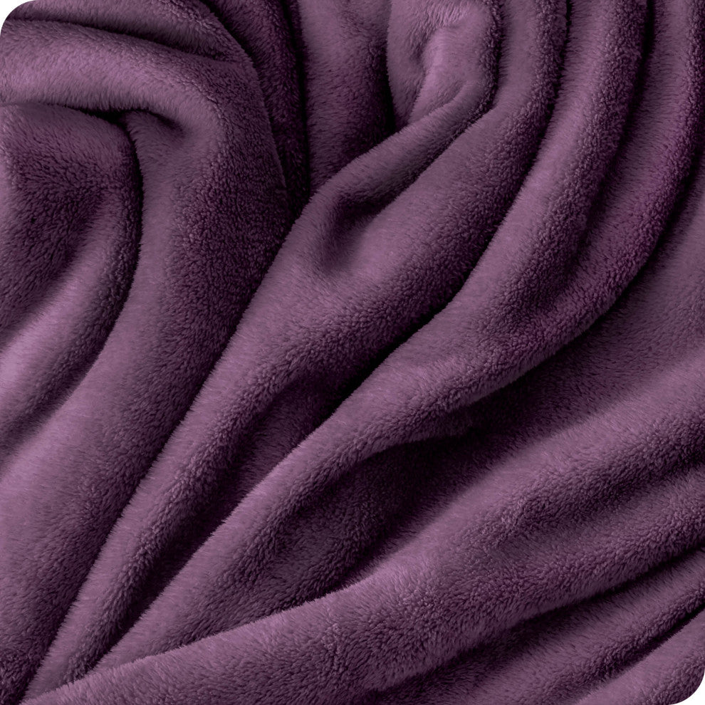 Bare Home Microplush Fleece Blanket, Plum, Throw/Travel