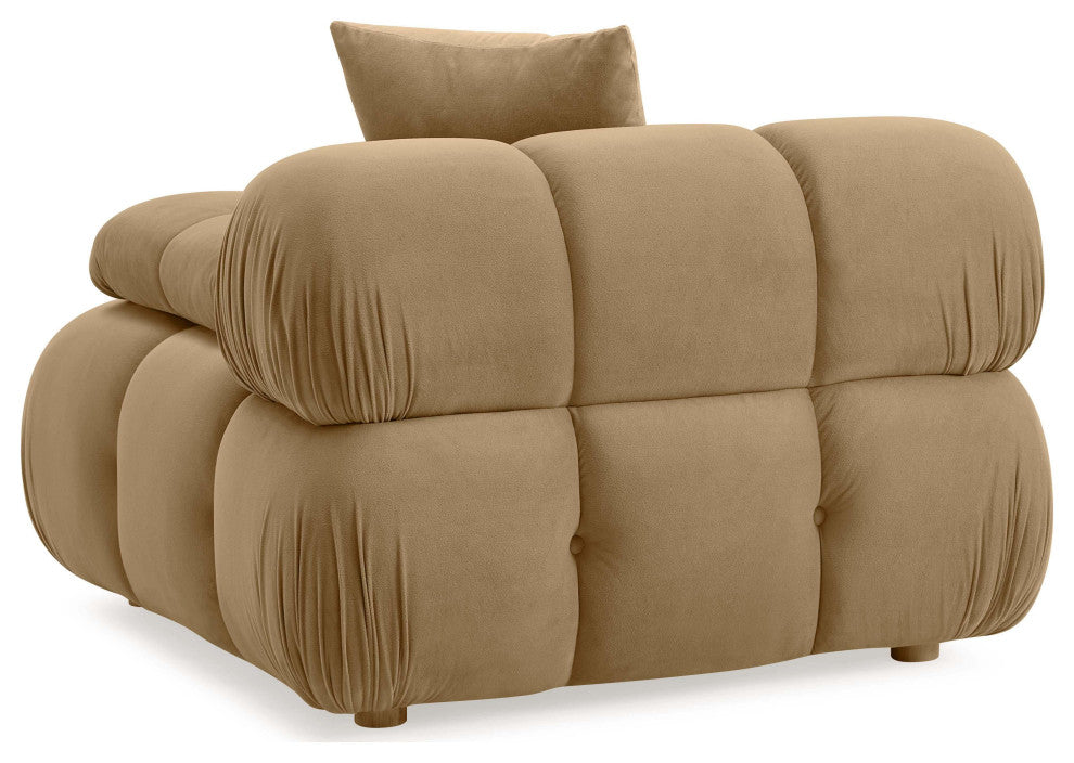 Calliope Cafe Au Lait Performance Velvet Modular Corner Chair